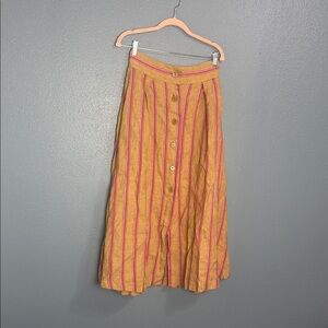 Tara Jarmon Striped Button-Front Skirt